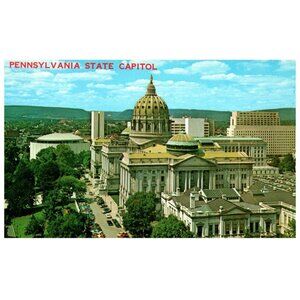 Postcard Chrome era Pennsylvania State Capitol Building Harrisburg 60 or 70s